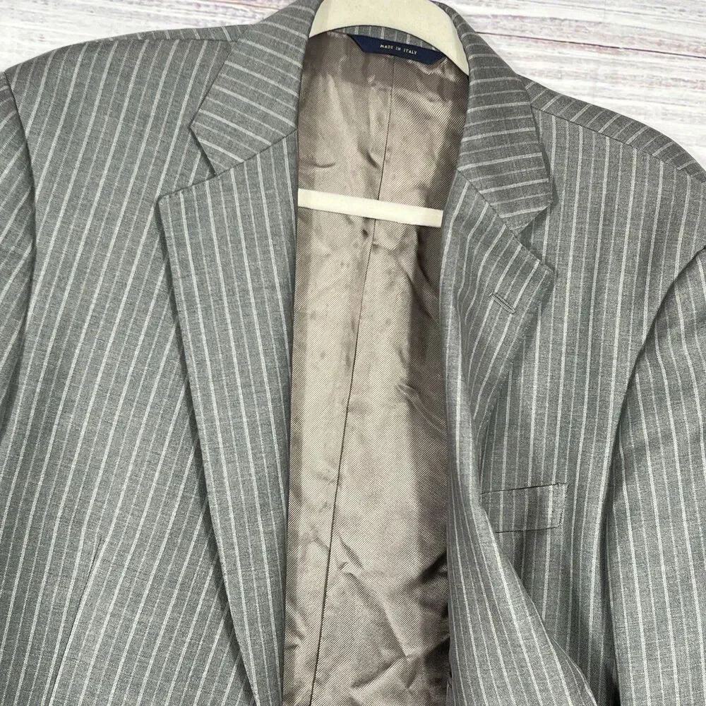 Brooks Brothers 1818 Regent Blazer 42L Vitale Barberis Canonico Italy Wool Gray